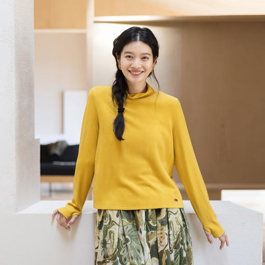 特绽放667朵/羽毛打底衫·羽毛蛋白混纺加厚高领拇指洞长袖T恤女 商品图2