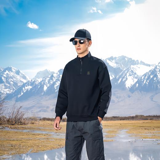 香港寺木秋季半拉链立领卫衣 上身大牌感十足！男女同款 商品图2