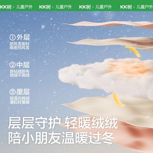 KK树儿童羽绒保暖加厚手套轻盈男童女孩冬季防冻防风可挂脖防水暖噗噗羽绒手套 商品图2