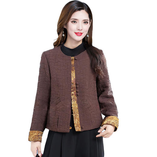 QYM 99H247-Y时尚妈妈装复古加棉外套洋气保暖上衣 商品图4