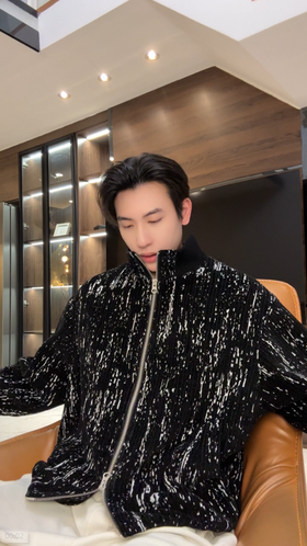 SDSA男士秋冬新款痞帅男装简约撞色竖纹拉链立领夹克外套百搭时尚