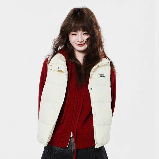 半身缘女装 冬季立领保暖无袖坎肩棉马夹背心254113U02040113 商品图2