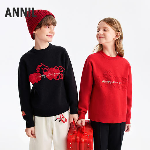 【新年波】男女童圆领长袖针织衫春季新款安奈儿童装EM614512 商品图2
