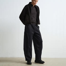 ROMI STUDIO“秋意渐浓” 高克重内加绒松紧腰阔腿香蕉裤 441KS001