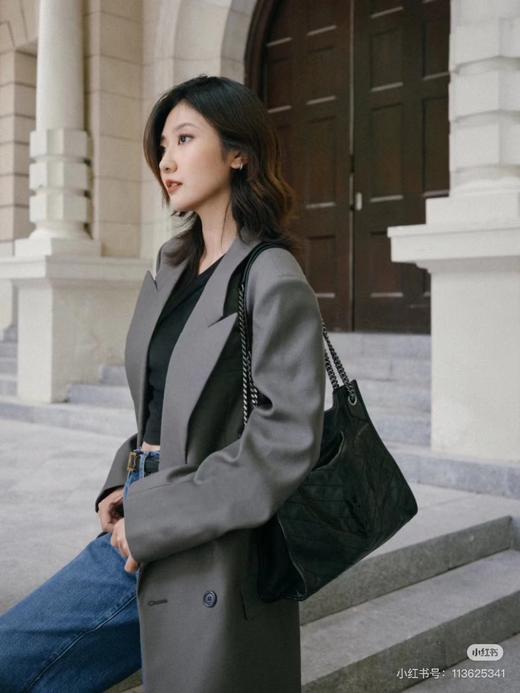 秋冬新款油蜡皮菱格链条托特包高级感大容量女包慵懒风轻奢百搭潮 商品图8