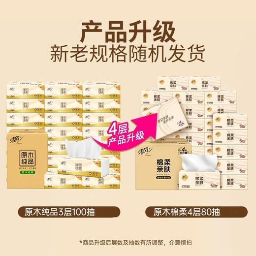 清风 原木纯品抽纸4层80抽*18包(新旧随机) BC-CP80C18 商品图2