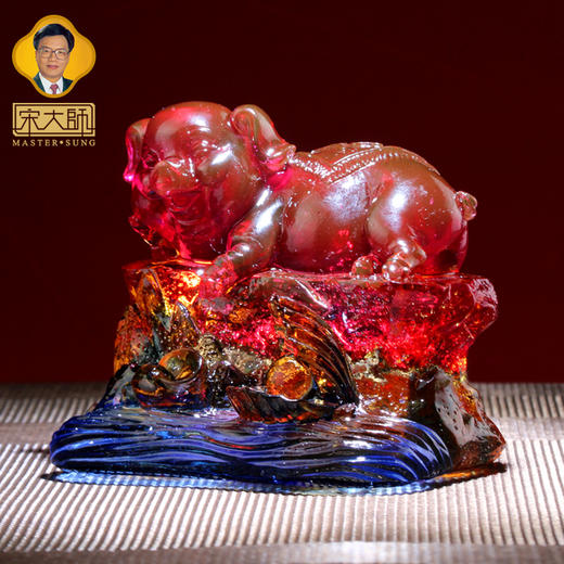 集雅轩宋韶光大师2026年新款猪 珠联璧合 琉璃摆件礼品 商品图2
