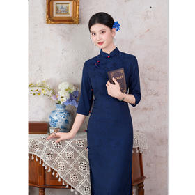 SKY 66988复古中国风长款中袖时尚中式修身旗袍