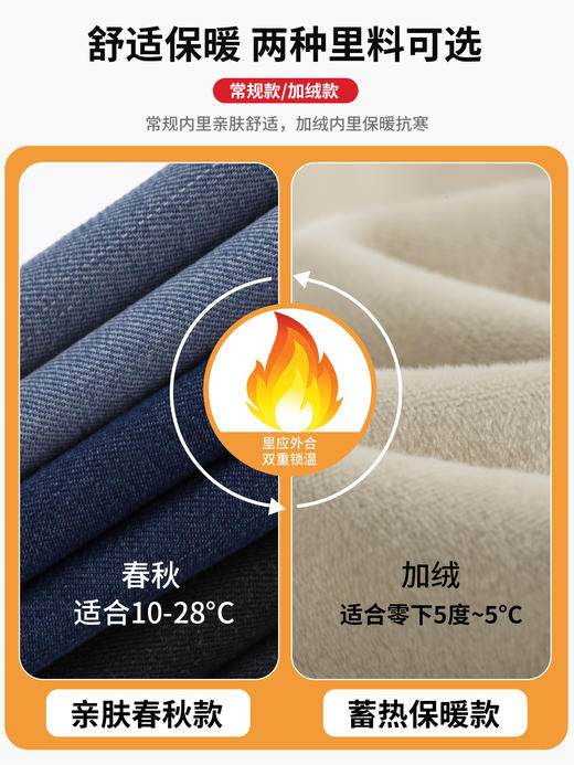 【YW】无忧购深蓝色直筒牛仔裤女秋冬大码显瘦宽松小个子加绒加厚阔腿裤子N087（现货发） 商品图5