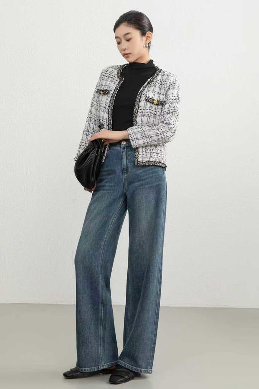  SZ3L08_蓝采和色_牛仔裤_秋季_高腰直筒阔腿宽松复古做旧_高级女装_BERNIEELEN 伯妮斯茵 商品图2