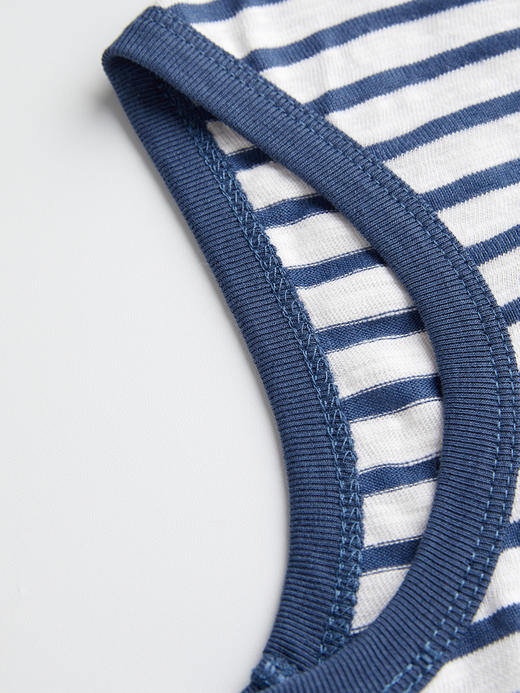 ROMI STUDIO“休闲复古”蓝白条纹轻薄舒适圆领无袖背心 RWCAS64934 商品图4