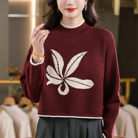 高腰短款毛衣，时尚时髦半高领打底衫CC-101-743