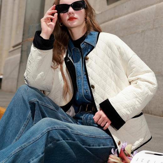 【95白鹅绒】三彩2025冬季新款轻薄压胶直充羽绒服宽松鹅绒服M 商品图1