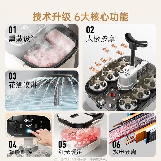 【享受健康足浴❗️熏蒸足浴盆】「全自动」足浴器，智能触控，8大功能一键启动 功能清晰．操作简单，长辈拿到就会用，花洒喷淋．注水气泡 一次体验两种功能，让腿部更放松，家用洗脚盆电动恒温泡脚盆L 商品图1