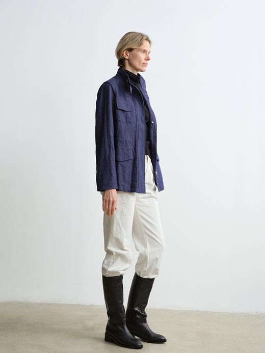 ROMI STUDIO“棕标甄选”头层牛皮拼羊皮油蜡粗跟长筒靴RW24LP30426 商品图1