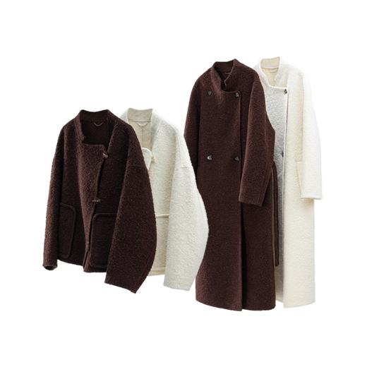 绽放680朵/苏力贝贝·羊驼绒羊毛混纺短款毛呢外套百搭新款呢大衣 商品图4