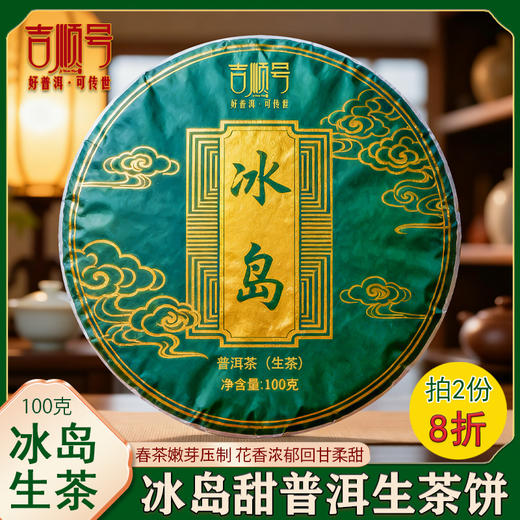 云南普洱茶冰岛春茶普洱生茶饼100克/饼 商品图0