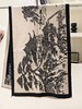 一周内发货【3色山水画围巾&披肩两用】卡其、黑色、蓝色，正反两用~尺寸：63*180cm，克重：360克，不压肩。成分：黏胶棉，不易起球~ 商品缩略图5