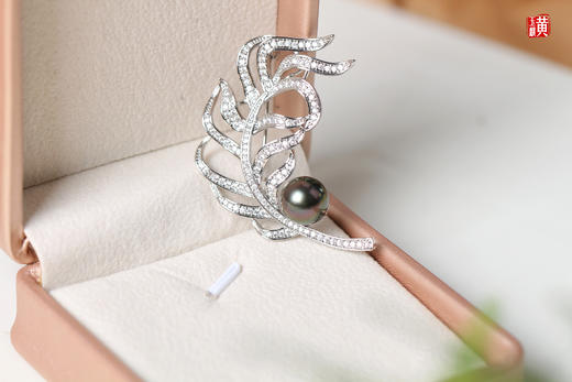 【轻盈之羽】大溪地海水珍珠胸针 商品图3