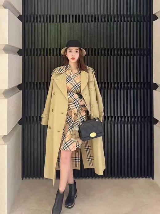 非质量问题 不退换！ 巴宝莉 女士卡斯尔福德版型格纹衣领Trench风衣（EJ） 商品图0