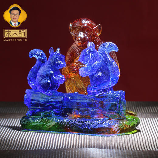 集雅轩宋韶光大师2026年新款龙 鼠猴喜合 琉璃摆件礼品 商品图1
