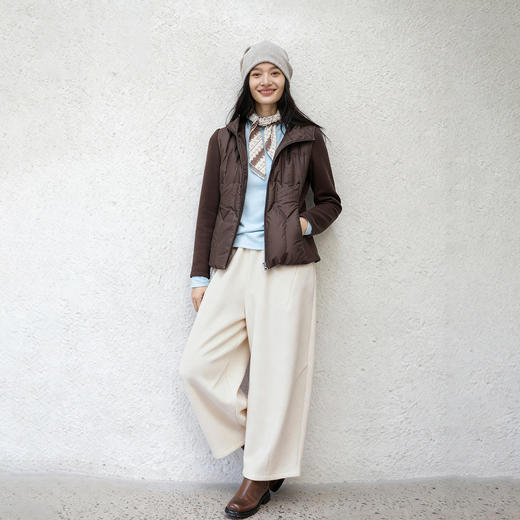 特绽放648朵/云朵裤·绵羊毛醋酸混纺绒感可水洗加厚宽松萝卜裤女 商品图2