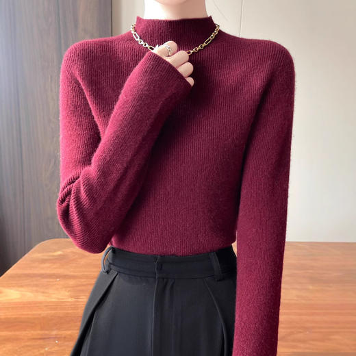 内搭外穿都有范 秋冬新款一线安迪绒半高领修身新款新品厂家新款新品2025新款长袖套头打底衫女毛衣 商品图1