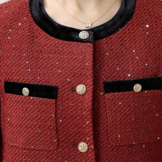 QYM 7259009-Y小香风外套+松紧高腰半身裙两件套 商品图3