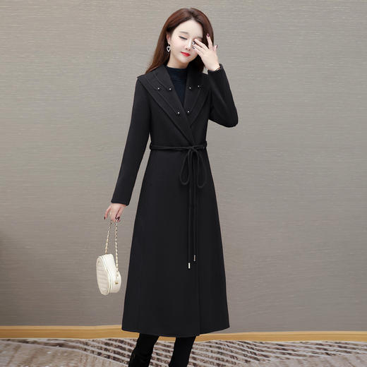 QYM 5276CL4988时尚双面呢子毛呢外套休闲中长款外套 商品图1