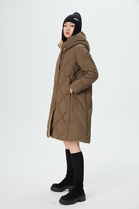 【爆款 两面穿】水淼冬新品2025时尚大牌保暖两面穿中长款羽绒服1822 商品图1