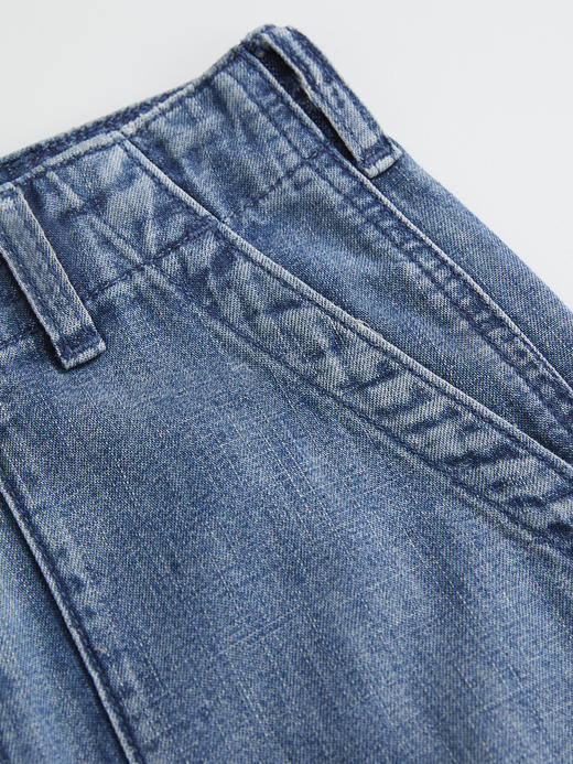 ROMI STUDIO“简约复古”舒适纯棉中低腰工装直筒牛仔裤 RWCSXD3088 商品图5