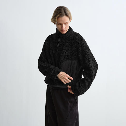 ROMI STUDIO“温暖过冬”绵羊毛混纺大颗粒绒宽松立领外套 431WS092 商品图1