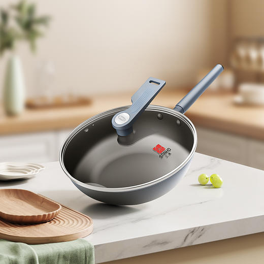 【三禾合集】三禾0涂层钛钢不粘炒锅家用无涂层电磁炉燃气灶通用不锈钢炒菜锅 不粘奶锅 纯钛筷子 商品图2