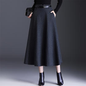 垂坠感通勤百褶大摆裙，长款高腰半身裙A字裙MYX-KYL-99866-L