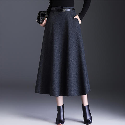 垂坠感通勤百褶大摆裙，长款高腰半身裙A字裙MYX-KYL-99866-L 商品图0
