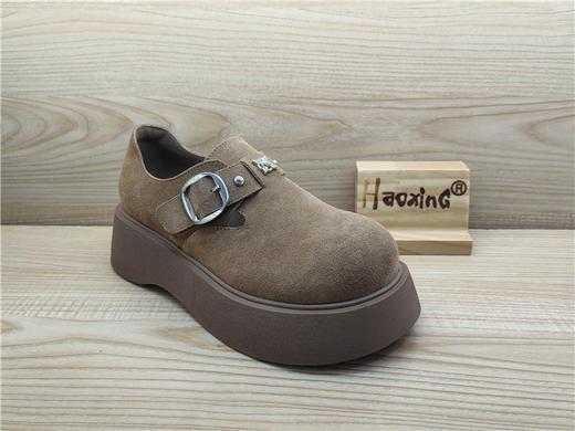 2025豪行春季新款专柜正品真皮勃肯鞋时尚舒适厚底女单鞋25130097 商品图1