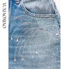 余潇潇【雪夜烟花】显瘦舒适柔软直筒烫钻烟花高品质棉牛仔裤 商品缩略图2