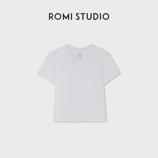 ROMI STUDIO“Clean fit”极简白色棉质高弹修身短袖T恤 RWCRSX1583(现货) 商品图10