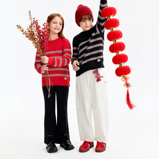 【新年波】男女童圆领长袖针织衫春季新款安奈儿童装EM614511 商品图3