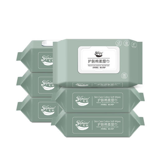 荑飘 护肤棉柔湿巾RO纯水带盖加厚湿纸巾80抽*2包 110123029811701 商品图3