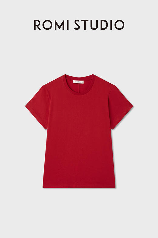 ROMI STUDIO“基础随性”舒适纯棉挺括雾感圆领短袖T恤 RWCSST2864 商品图9