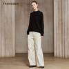 Famecoco宽松慵懒风圆领毛衣不规则绞花拼接长袖针织衫FAC8DC005 商品缩略图4
