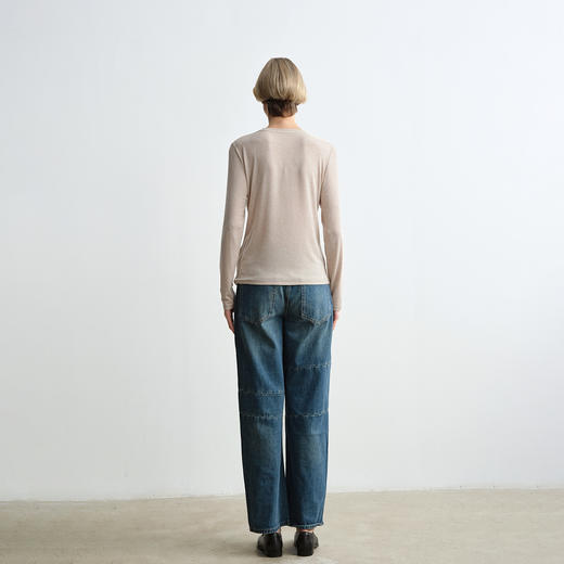 ROMI STUDIO兰精天丝绵羊毛混纺花纱极简圆领长袖T恤 RWCRSJ1939 商品图1