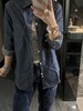 秋冬款蓝色长袖气质百搭叠穿衬衣外套 商品缩略图7
