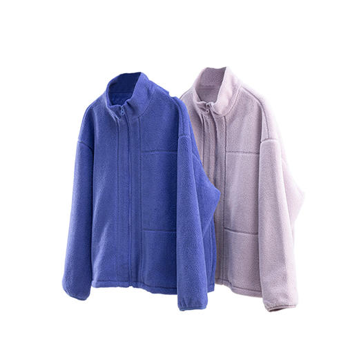 特绽放662朵/暖暖卫衣·棉针织摇粒绒立领长袖下摆抽绳开襟外套女 商品图4