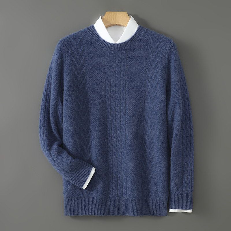 【清河羊毛羊绒专场】鹿展802 男士圆领羊毛衫 100%羊毛