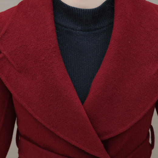 QYM 5275CL4975时尚双面呢子大衣过膝宽松厚款保暖呢子外套 商品图3