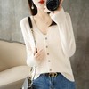 内搭外穿都有范 秋冬新款春秋新款v领针织开衫女宽松大码薄款毛衣百搭外套纯色打底衫 商品缩略图1