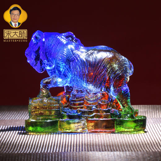 集雅轩宋韶光大师2026年新款虎 狮象守富 琉璃摆件礼品 商品图3
