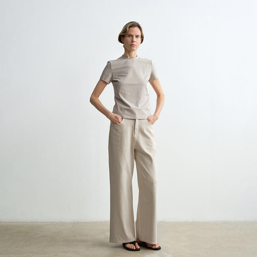 ROMI STUDIO“留白絮语”长绒竹节棉肌理感洗水直筒牛仔裤 421NS072(现货) 商品图2